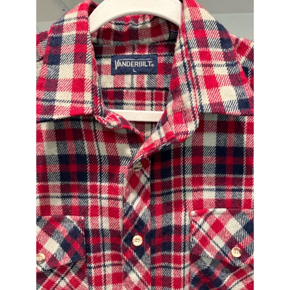 Vintage Vanderbilt Men's Flannel Red Blue Size Large - Picture 3 of 5